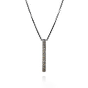 Todd Reed necklace in Sterling silver with patina, white brilliant cut diamonds(~.31ct), and Autumn™ brilliant cut diamonds(~1.04ct)